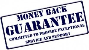 Lornit's Money Back Guarantee Sign