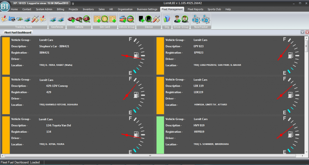 Vehicle Tracking: Fuel Monitoring Dashboard